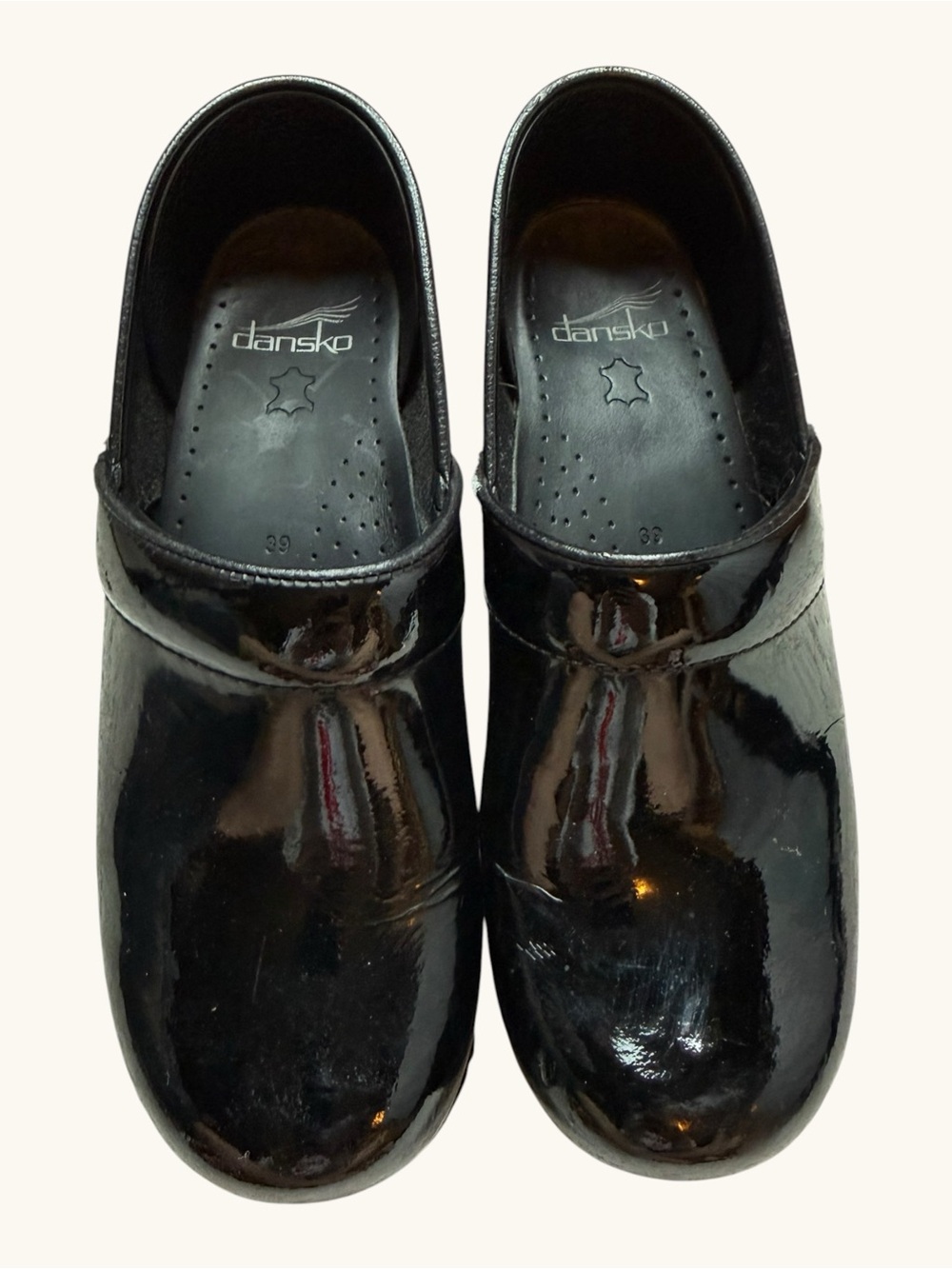 Dansko Professional Black Patent Leather Clogs EU 39 Women’s 8.5-9